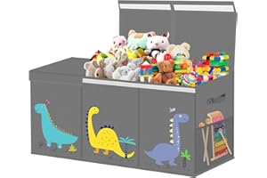 VERONLY Spielzeugkiste mit deckel aufbewahrung kinderzimmer Extra Groß Aufbewahrungsbox Kinder - Faltbar Spielzeug Aufbewahrung mit Griffen Trennwand Aufbewahrungsbox für Kinderzimmer Kleidung Schlafzimmer