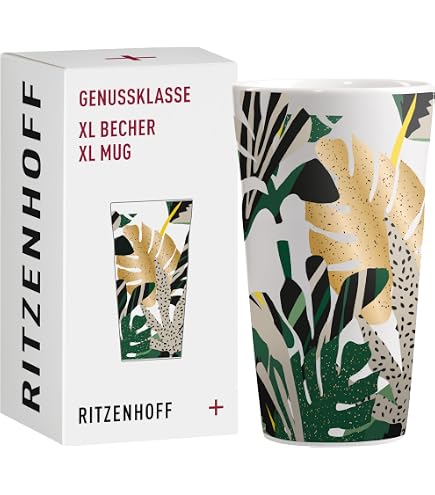 Tazza XL RITZENHOFF Genussklasse Nr. 1 – 500 Ml, In Porcellana, Con Motivo Uccelli Ad Acquerello – Idea Regalo In Confezione Esclusiva