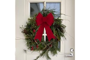 BETESSIN Rote Schleifen Weihnachten - 2 Stück Weihnachtsschleifen Groß 23x30cm - Weihnachtsbaum Deko Schleife zum Basteln von Weihnachtskranz, Weihnachtsbaumschmuck, Tür Deko Weihnachten