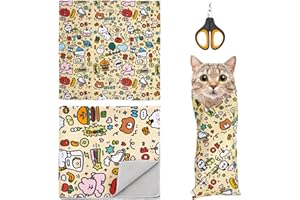 Zoruam Cat Claw Covers, Self Adherent Cat Wrap for Cutting Claws, Cat Grooming Wrap Bag for Prevent Catching Anti Bite, Nail Clipping and Clean Ear Protection Cover Pet Tool