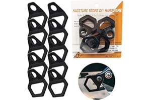 NACETURE Motorcycle Tie Down Anchor Hook Heavy Duty Stainless Steel 10 Pack - Dirt Bike Tie Down Strap Rings Accessories for Truck, Camper, Trailer, Truck Bed Tie Down Anchors (Large Black 10 Pack)