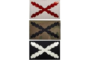 APBVIHL Parche reflectante infrarrojo IR español nacional Royal Tercios bandera de cruz de borgoña, brillante bandera de España oscura DIY emblema moral táctico militar brazalete insignias parches decorativos