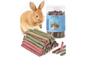 ERKOON 38pcs Bunny Chew Toys for Teeth, Natural Timothy Hay Sticks Chinchilla Chew Toy for Rabbits, Guinea Pigs, Gerbil, Hamster
