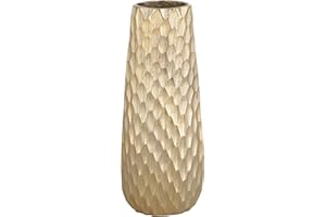 ‎EGLO LIVING EGLO LIVING Metallvase Nilgaut, Elegante Deko Vase, gehämmerte Dekovase für Wohnzimmer, Blumenvase aus Metall in Messing Gebürstet, Tischdeko 31 cm