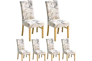 JMYDecor Coprisedie con Schienale, 6 Pezzi Coprisedia Elastico per Coprisedie Sala da Pranzo Rivestimento Sfoderabile, Fodere Sedie con Schienale Copertura Protettiva per sedie