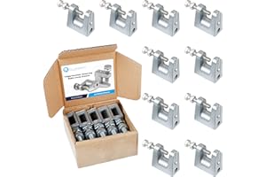 SYSTERM Trägerklammer Halterung aus verzinktem Stahl für Lüftung und andere Systeme. M6 (6mm), M8 (8mm), M10 (10mm). Set von 10 Stück. (Schraubengröße M10-10mm)