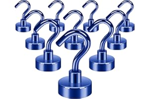 Neosmuk Magnethaken, 10 kg + robuste Erdmagnete mit Haken, extra starker Kreuzfahrt-Haken zum Aufhängen, magnetischer Aufhänger für Kabinen, Grill (marineblau, 10 Stück)