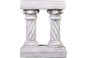 gartendekoparadies.de Pedestal on two columns, stone base, height 42 cm, footprint 35 x 16 cm, 24 kg, gray, frost-proof made of cast stone for outdoor use