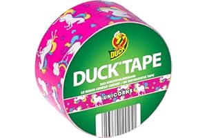 DUCK TAPE Ruban adhésif créatif Unicorns 100-45 – Ruban adhésif rose pour bricolage, décoration et création – Dimensions : 48mm x 9,1m – Couleur rose et motifs Licorne