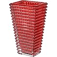 MCMCNCUIU Crystal Vase, Large Crystal Vases for Flowers, Large Flower Vase, Modern Red Vases for Living Room, Bedroom, Kitchen, Dining Table, Mantle, Wedding, 9 Inches