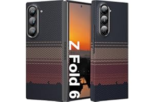 memumi Carbon etui do Galaxy Z Fold 6, 0,5 mm super cienkie, etui z prawdziwego włókna aramidowego，z ochroną przed upadkiem w jakości wojskowej do Galaxy Z Fold 6 2024 - Zachód słońca