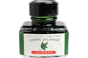 Jacques Herbin 13037T – Butelka atramentu 30 ml do piór wiecznych i długopisów wiecznych, w kolorze dzikiego bluszczu