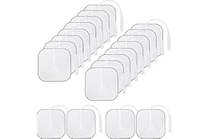 Zankeox 20Pack TENS Unit Replacement Electrode Pad, Self-Adhesive Reusable Electrodes for TENS Therapy Machine Massager Muscle Stimulator with Upgraded Self-Stick Performance and Non-Irritating Design