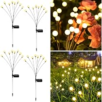 Luci Solari Del Giardino,1 Pack Luce Di Oscillazione Solare Impermeabile Decorazione Del Percorso Del Cortile Ad Alta Flessibilità Filo Di Ferro & Base Pesante Della Lampadina (10LED-multicolore