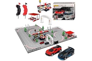 AGM MASTECH AGM MASETCH Building Block Slot Car Track Set - Slot Cars, Race Tracks & Accessories Electric Race Car Track, Dual Electric Race Track, Fully Compatible with all Brands of Building Blocks.