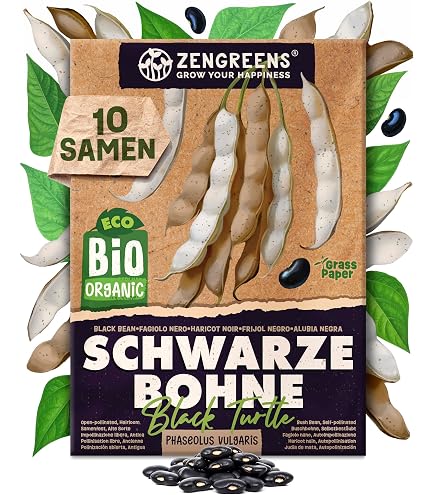 Seedeo Buschbohne Black Turtle(Phaseolus vulgaris L.) 30 Samen BIO :  Amazon.de: Garten
