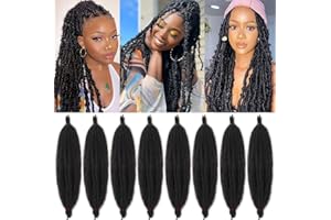 Xtrend 24 Inch Pre-Separated Springy Afro Twist Hair 8 Packs Pre-Fluffed Spring Twist Hair for Distressed Soft Locs Natural Black Long Marley Twist Braiding Hair Synthetic Hair Extension 1B#