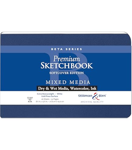 Stillman & Birn Gamma Series Carnet De Croquis à Reliure Rigide, 10,2 X 15,2 Cm, 150 G/m² (lourd), Papier Ivoire, Surface à Grain Moyen