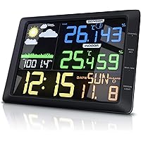CSL - Wetterstation mit Farbdisplay und Außensensor - 20 cm LCD Farbdisplay - Luftdruck Barometer Temperatur…