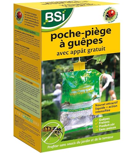 BSI Piège à Mouches Puissant - Attrape Et Digère Jusqu'à 20 000 Insectes Avec Attractif Naturel - Réutilisable Pour Extérieur