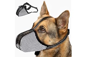 ECLOVE Bozal Anti Ingestas Ajustable, Bozal para Perros Grandes y Pequeños, Transpirable y Seguro, Evita Masticar, Alimentar y Morder, Bozales Cómodos para Perros Medianos y Grandes (Negro) (XL)