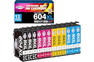 PAEOLOS 604XL Ink Cartridges Replacement for Epson 604 Ink Cartridges Multipack Compatible with Epson Expression Home XP-2200 XP-2205 XP-3200 XP-3205 XP-4200 XP-4205 Workforce WF-2910 WF-2930(12 Pack)