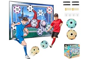 iFunLong Soccer Ball Game Set for Kids, Indoor Outdoor Sports Toy with Foldable Flannel Goals, Soft Velcro Balls,Birthday for 3 4 5 6 7 8 Year Old Boys Girls Sport Toy