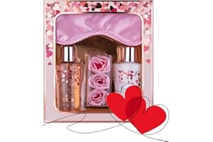 ‎ACCENTRA Accentra Badeset HEART CASCADE in Geschenkbox, inkl. Duschgel, Bodylotion, Badekonfetti & Schlafmaske, Wellness Pflegeset für Frauen zu Geburtstag oder Valentinstag, Duft Magnolia Dream