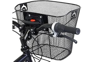 Biniveil Cesta Delantera para Bicicleta, Cesta Delantera para Bicicleta de comestibles,Cesta de Almacenamiento para Manillar Delantero | Cesta para Bicicleta eléctrica Resistente al óxido, Cesta de
