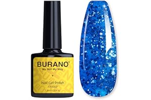 ‎BURANO BURANO Glitter Gel Nagellack, UV-Nagellack Glitzer Nagelgel Shimmer Holographic Effect Einweichen von Gel Härtung erforderlich, kein Chip Gel Polish (LP7)