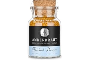 ‎ANKERKRAUT Ankerkraut Freibad Pommes, Gewürzmischung für knusprige Pommes Frites wie vom Freibad-Kiosk, Gewürzsalz, Perfekt für den Pommesgenuss zu Hause, 150 g im Korkenglas