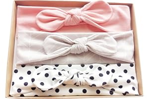 Vellette Stirnbander Haarband mehrfarbig Stirnband Haarschleifen | weich und Hautfreundlich fur Bebe Madchen Kinder 3Stück