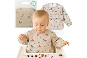 WEAKUP10®️ Babero con Mangas Impermeable | Baberos Bebe Impermeables | 6 a 36 Meses | Babero BLW | Babete Impermeável Bebe | Regalo para Bebe | Regalo para niño | Fácil de Limpiar | Suave y Divertido.