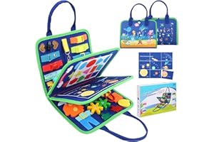 khlerox Busy Board Montessori Toy for Toddlers, Educational Learning Activity Sensor Board, Developing a Sensory Toy for Fine Motor Skills (Blue)