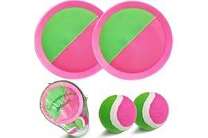 Jalunth Klettballspiel Klettball Strandspielzeug Strandspiele Wurfspiel Kinder Erwachsene Garten Outdoor Draußen Strand Wasserdicht Spielzeug Spiele 3 4 5 6 7 8 9 Jahre Mädchen Junge Ostern Geschenke