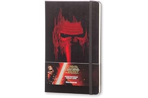 Carnet Moleskine Star Wars Edition Limitée, Cahier Ligné avec Graphiques et Détails Thématiques Kylo Ren, Couverture Rigide, Grand Format 13 x 21 cm, Noir, 240 Pages