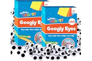 SOL 400pk Googly Eyes Self Adhesive - 2 x 200pk Small & Medium Googly Eyes for Crafting | Google Eyes for Children DIY Art | Goggly Stick On Eyes for Crafts Googly Eyes Large | Stick On Googley Eyes