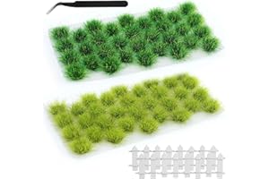 AMANDELIZABE Modellismo erba, 2 cartoni, decorazione in miniatura, accessorio per modellismo, tappeto erboso, tappeto erboso per fai da te, ferroviario, paesaggio