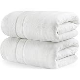 Utopia Towels - Large Bath Towels 80 x 200 cm (Pack of 2) (White) | 2 PACK LARGE BATH TOWELS - Size 80 x 200 cm for full cove
