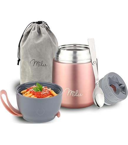 Thermocontainer voor eten, 1200 ml, groen, roestvrij staal