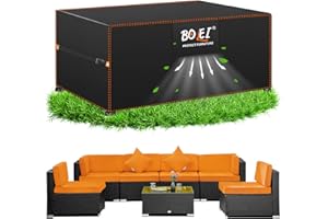 BOLEi Pokrowiec na meble ogrodowe, odporny na zimę, z otworami wentylacyjnymi, tkanina Oxford 420D, wodoszczelna, odporna na deszcz, wiatroszczelna, pokrowiec ochronny na meble rattanowe