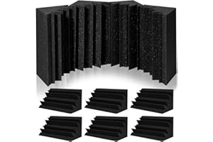 PAAUZOENG Bass Trap, 12 unidades para mejorar la velocidad de baja frecuencia, para techos de 90°, 12 x 12 x 24 cm, absorción de bajos para estudios en casa y teatro, incluye cinta adhesiva de doble cara