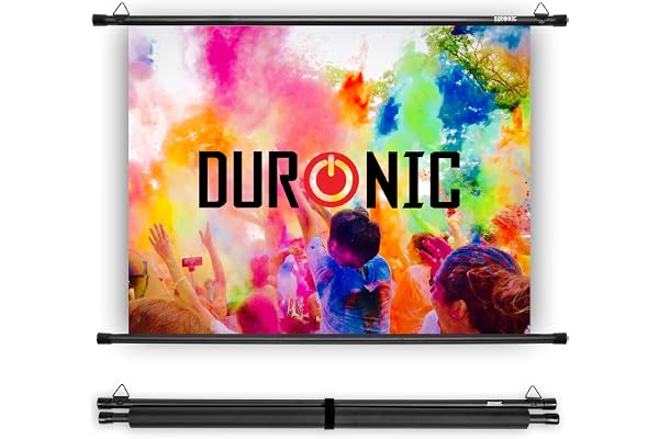 Duronic BPS70 4/3 Ecran de Projection TV et Home Cinema de 70 Pouces 178 cm 142 x 107 cm Fixation par Crochets Barres lestées Toile pour vidéoprojecteur Gain +1 idéal pour 3D 8K 4K 1080P