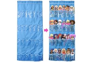 Helimwint 24 Taschen-hängende Spielwaren Organizer Spielzeug Aufbewahrungstasche für Kinder Spielzeug Barbie-Puppe LOL Speicher Toys Aufbewahrungstasche (Blau)