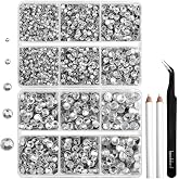 Hotfix Rhinestones Hotfix Rhinestones | Matte: Glass, Crafts, Clothes, with Tweezers and Wax Pencil Kit, Clear