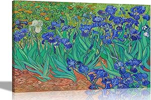 ARTLEY PRINTS Ireses by Vincent Van Gogh Impression sur toile florale | Images botaniques encadrées | Œuvre d'art abstraite pour salon, chambre, maison et bureau 40 x 30 cm A3
