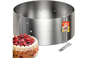 4smile Tortenring verstellbar hoch 8,5 cm - Edelstahl Backring Ø 16-30 cm, stabile Tortenform - Kuchenring rund verstellbar, Backrahmen rund zum Backen und Dekorieren