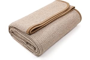 ‎ACUSHLA ACUSHLA Merino Wolldecke Campingdecke Kuscheldecke Flauschig Waschbar, Großer Überwurf Ideal für Outdoor-Camping, Alle Jahreszeiten, Geeignet, Twill 3.68 lbs (Warmes Gelb)