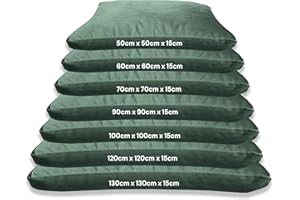 Kosiproducts Beanbag Floor Square Cushions Pillow Plush Velvet 100% Soft Polyester-[90cmx90cm, Bottle Green
