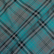 Tessuto Tartan A Quadri In Poliviscosa - Larghezza 147 Cm, Colore Grigio Turchese D53, Venduto Al Metro - Ideale Per Kilt, Sciarpe, Arredamento, Fai Da Te - 3
